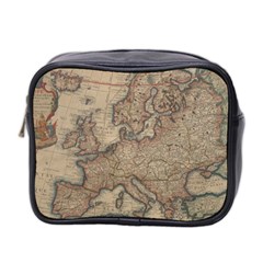 Old Vintage Classic Map Of Europe Mini Toiletries Bag (two Sides) by Paksenen