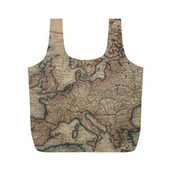 Old Vintage Classic Map Of Europe Full Print Recycle Bag (m)