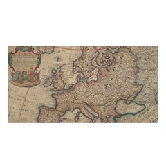 Old Vintage Classic Map Of Europe Satin Shawl 45  X 80 