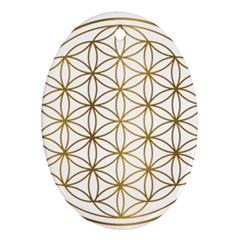 Gold Flower Of Life Sacred Geometry Ornament (oval)