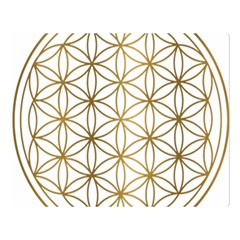 Gold Flower Of Life Sacred Geometry Two Sides Premium Plush Fleece Blanket (Large)