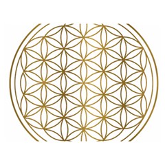Gold Flower Of Life Sacred Geometry Premium Plush Fleece Blanket (extra Small)