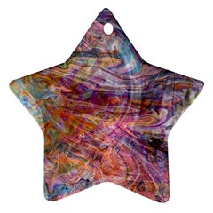 Spring Waves Star Ornament (two Sides) by kaleidomarblingart