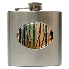 Woodland Woods Forest Trees Nature Outdoors Cellphone Wallpaper Mist Moon Background Artwork Book Co Hip Flask (6 Oz)