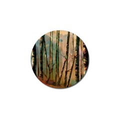 Woodland Woods Forest Trees Nature Outdoors Cellphone Wallpaper Mist Moon Background Artwork Book Co Golf Ball Marker (4 Pack)