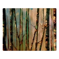 Woodland Woods Forest Trees Nature Outdoors Cellphone Wallpaper Mist Moon Background Artwork Book Co Two Sides Premium Plush Fleece Blanket (large) by Grandong