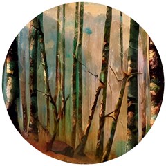 Woodland Woods Forest Trees Nature Outdoors Cellphone Wallpaper Mist Moon Background Artwork Book Co Wooden Puzzle Round