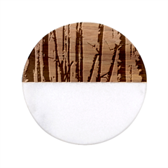 Woodland Woods Forest Trees Nature Outdoors Cellphone Wallpaper Mist Moon Background Artwork Book Co Classic Marble Wood Coaster (round)  by Grandong