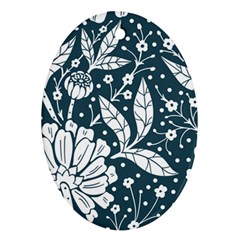 Spring Pattern Oval Ornament (two Sides)