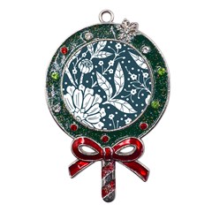 Spring Pattern Metal X mas Lollipop With Crystal Ornament by AlexandrouPrints