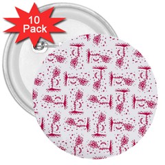 Fantasy Landscape Scene Sketchy Illustration Motif Pattern Wb 3  Buttons (10 Pack) 