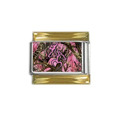 Pink Browning Deer Glitter Camo Gold Trim Italian Charm (9mm)