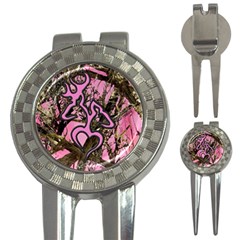 Pink Browning Deer Glitter Camo 3-in-1 Golf Divots