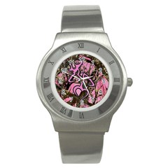 Pink Browning Deer Glitter Camo Stainless Steel Watch by Maspions