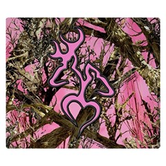 Pink Browning Deer Glitter Camo Premium Plush Fleece Blanket (small)