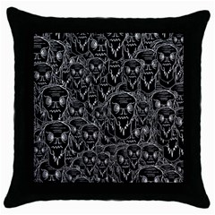 Old Man Monster Motif Black And White Creepy Pattern Throw Pillow Case (black) by dflcprintsclothing