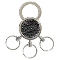 Old Man Monster Motif Black And White Creepy Pattern 3-ring Key Chain