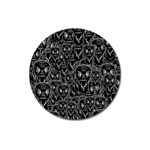 Old man monster motif black and white creepy pattern Magnet 3  (Round) Front