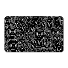 Old Man Monster Motif Black And White Creepy Pattern Magnet (rectangular)