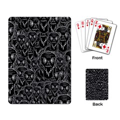 Old Man Monster Motif Black And White Creepy Pattern Playing Cards Single Design (rectangle)