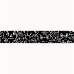 Old Man Monster Motif Black And White Creepy Pattern Small Bar Mat