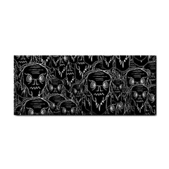 Old man monster motif black and white creepy pattern Hand Towel