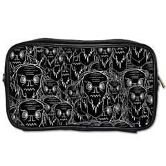 Old Man Monster Motif Black And White Creepy Pattern Toiletries Bag (two Sides) by dflcprintsclothing