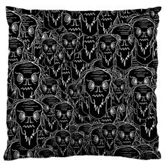 Old Man Monster Motif Black And White Creepy Pattern Standard Premium Plush Fleece Cushion Case (one Side) by dflcprintsclothing