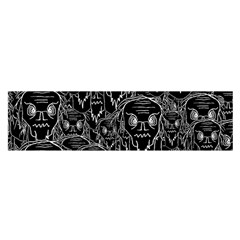 Old Man Monster Motif Black And White Creepy Pattern Oblong Satin Scarf (16  X 60 ) by dflcprintsclothing