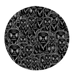 Old Man Monster Motif Black And White Creepy Pattern Pop Socket (white) by dflcprintsclothing