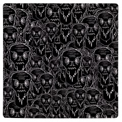 Old Man Monster Motif Black And White Creepy Pattern Uv Print Square Tile Coaster  by dflcprintsclothing