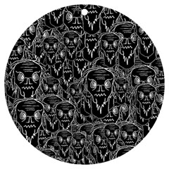 Old Man Monster Motif Black And White Creepy Pattern Uv Print Acrylic Ornament Round by dflcprintsclothing