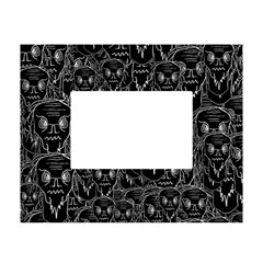 Old man monster motif black and white creepy pattern White Tabletop Photo Frame 4 x6 