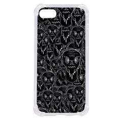 Old man monster motif black and white creepy pattern iPhone SE