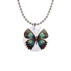 Mechanical Butterfly 1  Button Necklace