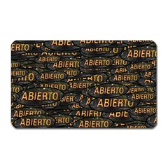 Abierto Neon Lettes Over Glass Motif Pattern Magnet (rectangular)