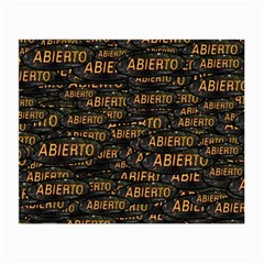 Abierto Neon Lettes Over Glass Motif Pattern Small Glasses Cloth (2 Sides)