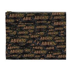 Abierto Neon Lettes Over Glass Motif Pattern Cosmetic Bag (xl)