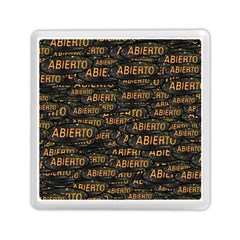 Abierto Neon Lettes Over Glass Motif Pattern Memory Card Reader (square)