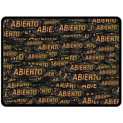 Abierto Neon Lettes Over Glass Motif Pattern Two Sides Fleece Blanket (large)