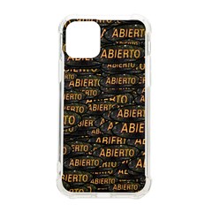 Abierto Neon Lettes Over Glass Motif Pattern Iphone 11 Pro 5 8 Inch Tpu Uv Print Case by dflcprintsclothing