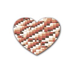 Chromaticmosaic Print Pattern Rubber Heart Coaster (4 Pack)