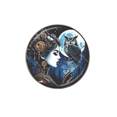 Steampunk Woman With Owl 2 Steampunk Woman With Owl Woman With Owl Strap Hat Clip Ball Marker (10 Pack)