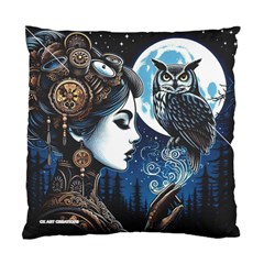 Steampunk Woman With Owl 2 Steampunk Woman With Owl Woman With Owl Strap Standard Cushion Case (one Side)