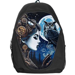 Steampunk Woman With Owl 2 Steampunk Woman With Owl Woman With Owl Strap Backpack Bag