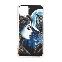 Steampunk Woman With Owl 2 Steampunk Woman With Owl Woman With Owl Strap Iphone 11 Pro Max 6 5 Inch Tpu Uv Print Case by CKArtCreations