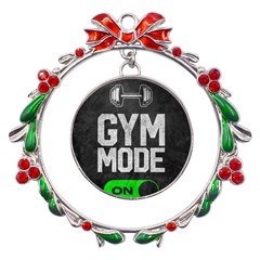 Gym Mode Metal X mas Wreath Ribbon Ornament