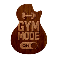 Gym Mode Guitar Shape Wood Guitar Pick Holder Case And Picks Set by Store67