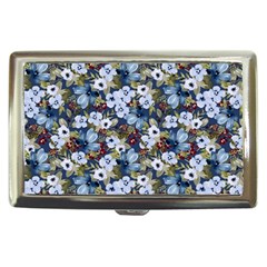 Blue Flowers Dark Blue Flowers Cigarette Money Case