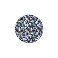 Blue Flowers Dark Blue Flowers Golf Ball Marker